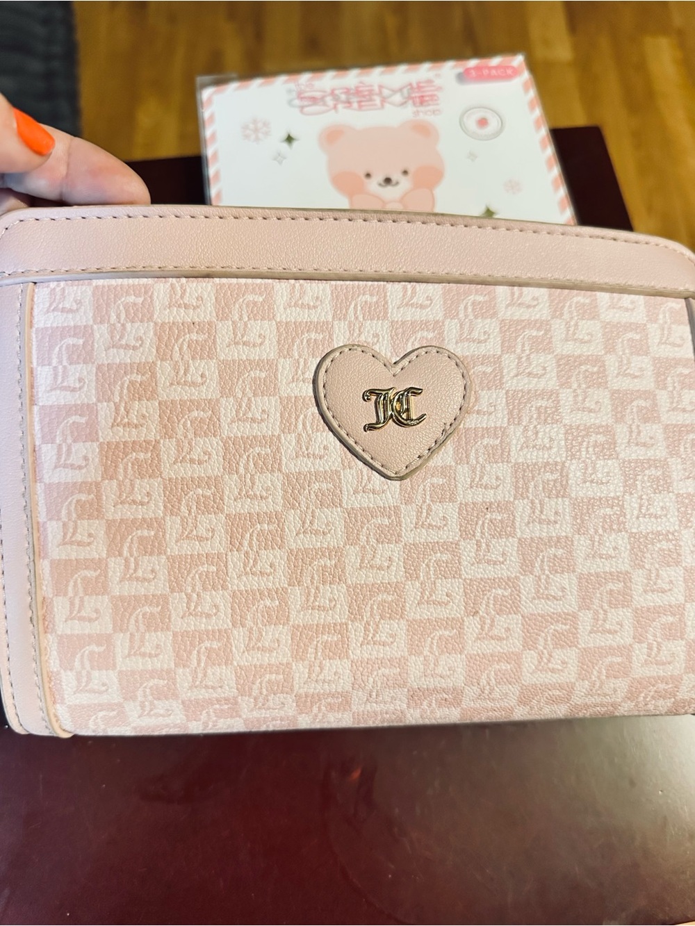 Juicy Couture Pink Monogram Logo Compact wristlet and Crème shop - Picture 5 of 9